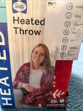 Red Heated Throw - Plush Holiday Blanket